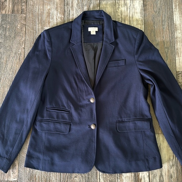 I.CREW WOMEN BEAUTIFUL NAVY BLUE BLAZER, SIZE 12 PETITE - Picture 1 of 17